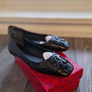 Black Embossed Flats